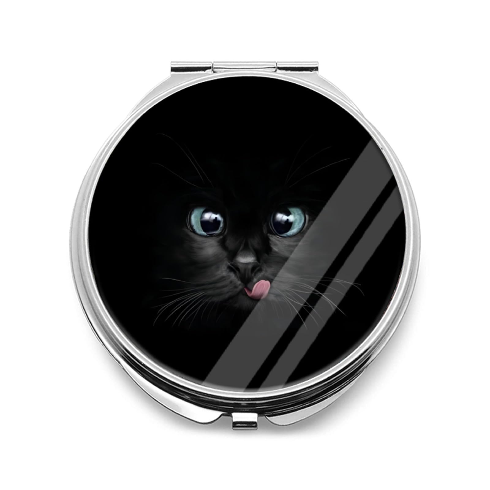 Amazon.co.jp: ミラー ネコ 猫顔 鏡 両面コンパクトミラー 両面化粧鏡